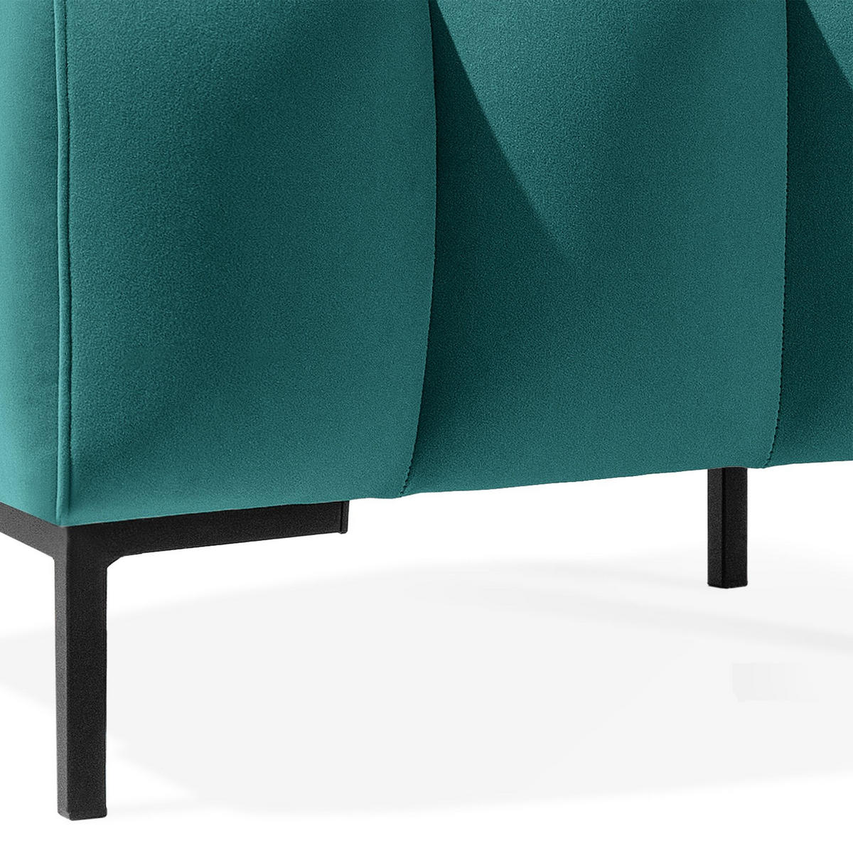 SITZHOCKER Polsterhocker PECCO, Veloursstoff - Blau/Schwarz, Holz/Textil (60/50/50cm) - KONSIMO®