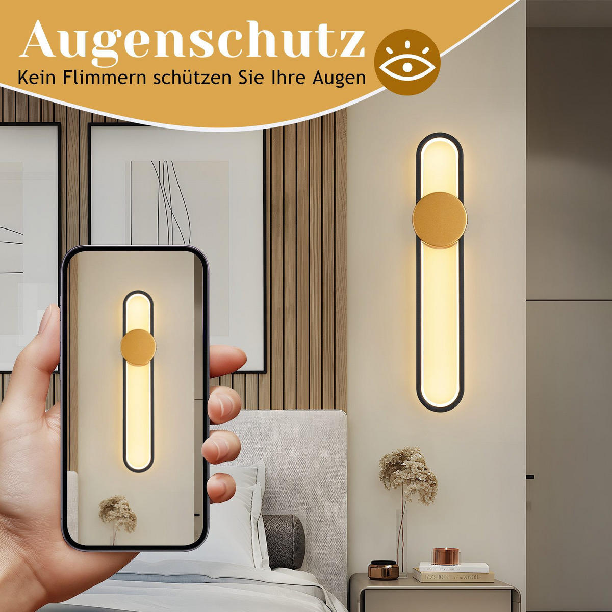 LED nástěnné svítidlo Burke III 60/12/6 cm - zlatá, kov (12/6/60cm) - Nettlife