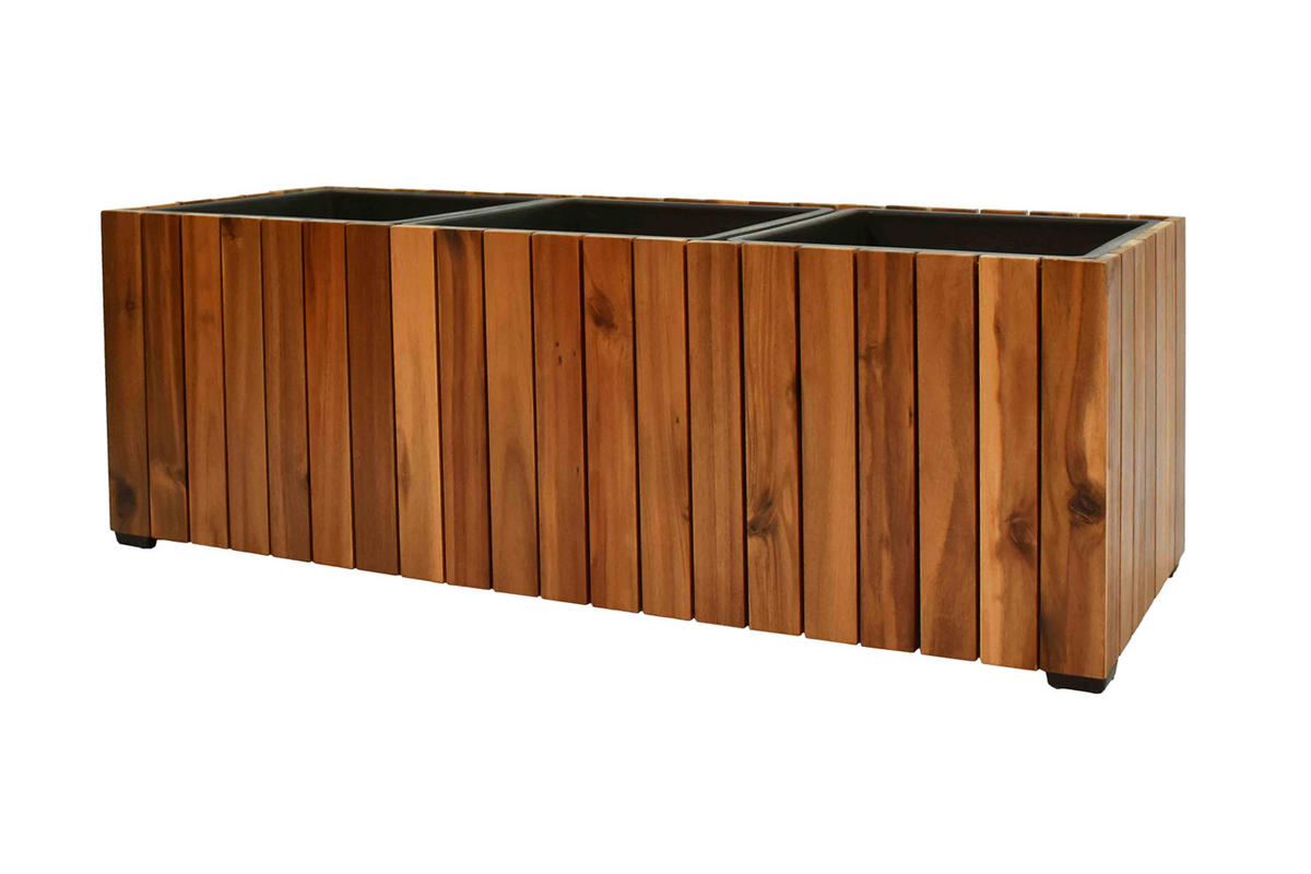 PFLANZKASTEN 33x93x31 cm, Braun, Akazienholz - Braun, Holz (33/31/93cm) - dasmöbelwerk