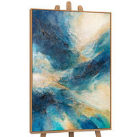 GEMÄLDE Glanz der Wellen Schattenfugenrahmen Eichefarben 140x100 cm - Eichefarben, Holz (140/100cm) - YS-art gallery