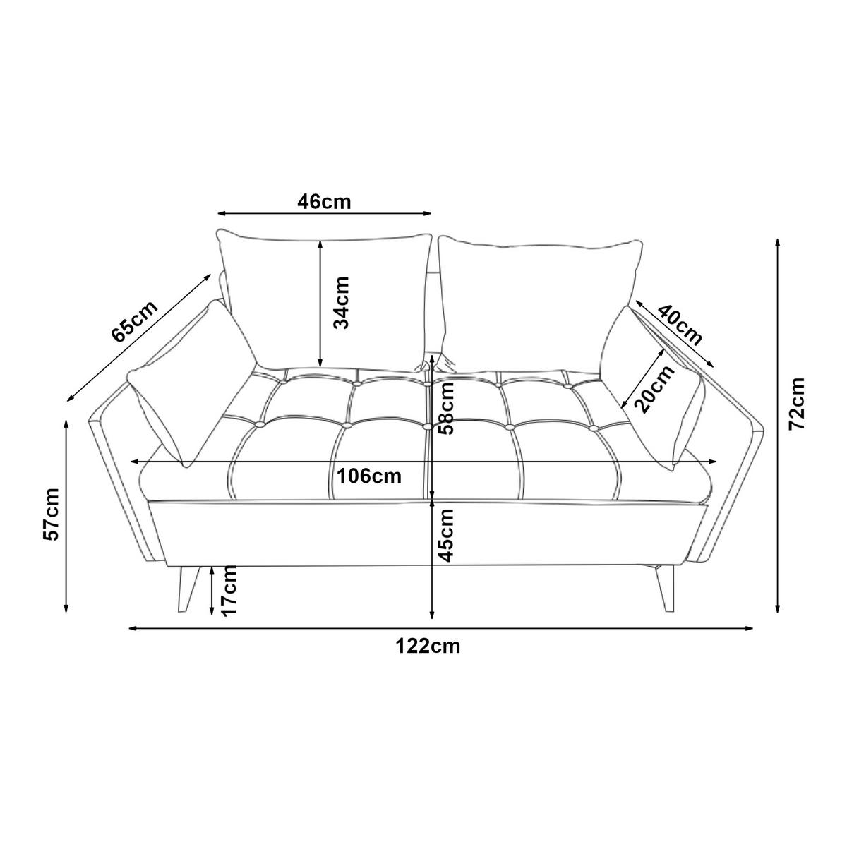 SOFA Sysmä - Dunkelbraun/Goldfarben, Holz/Metall (122/72/65cm) - [en.casa]
