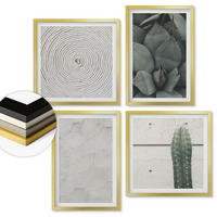 WANDBILDER 4er Set - 50x50 cm & 40x60 cm Goldrahmen - Sommerliche Texturen aus den Tropen - Goldfarben, Kunststoff (50/50cm) - ArtPrintCave