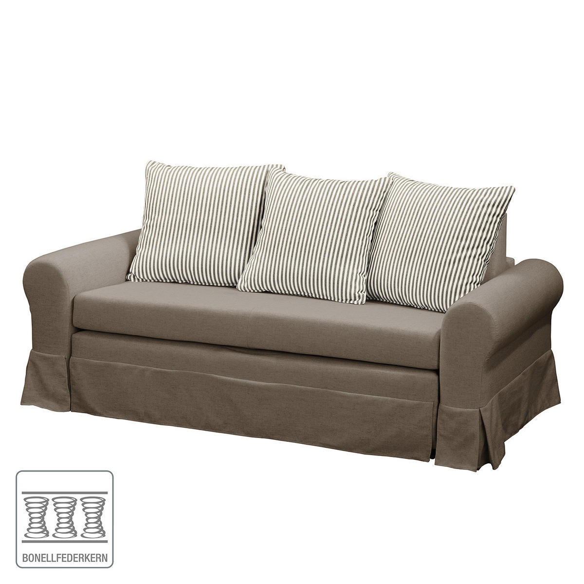 SCHLAFSOFA - Taupe, Textil (205/90/90cm) - home24