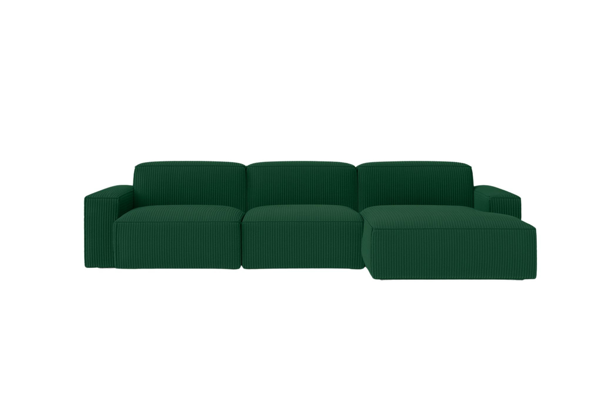 ECKSOFA Cursal L-Form, Stoff Poso, Grün, Rechts - Grün, Holz (284/166cm) - Kaiser Möbel