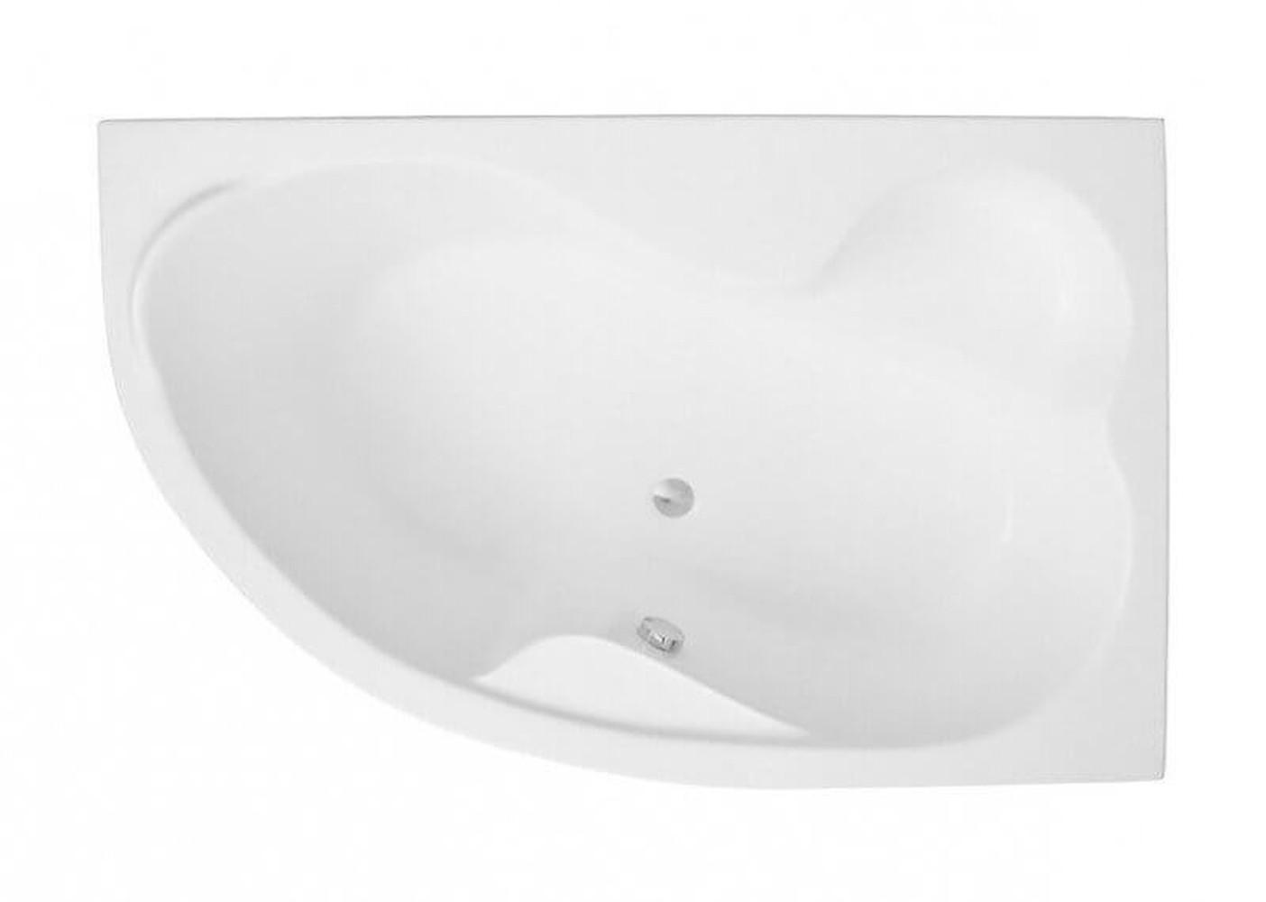 BADEWANNE Eckwanne MEGA 160/105 Rechts mit Schürze Ablauf Füße - Weiß, Kunststoff (105/60/160cm) - bad land