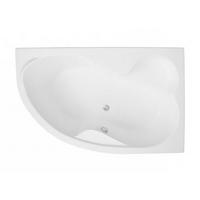 BADEWANNE Eckwanne MEGA 160/105 Rechts mit Schürze Ablauf Füße - Weiß, Kunststoff (105/60/160cm) - bad land