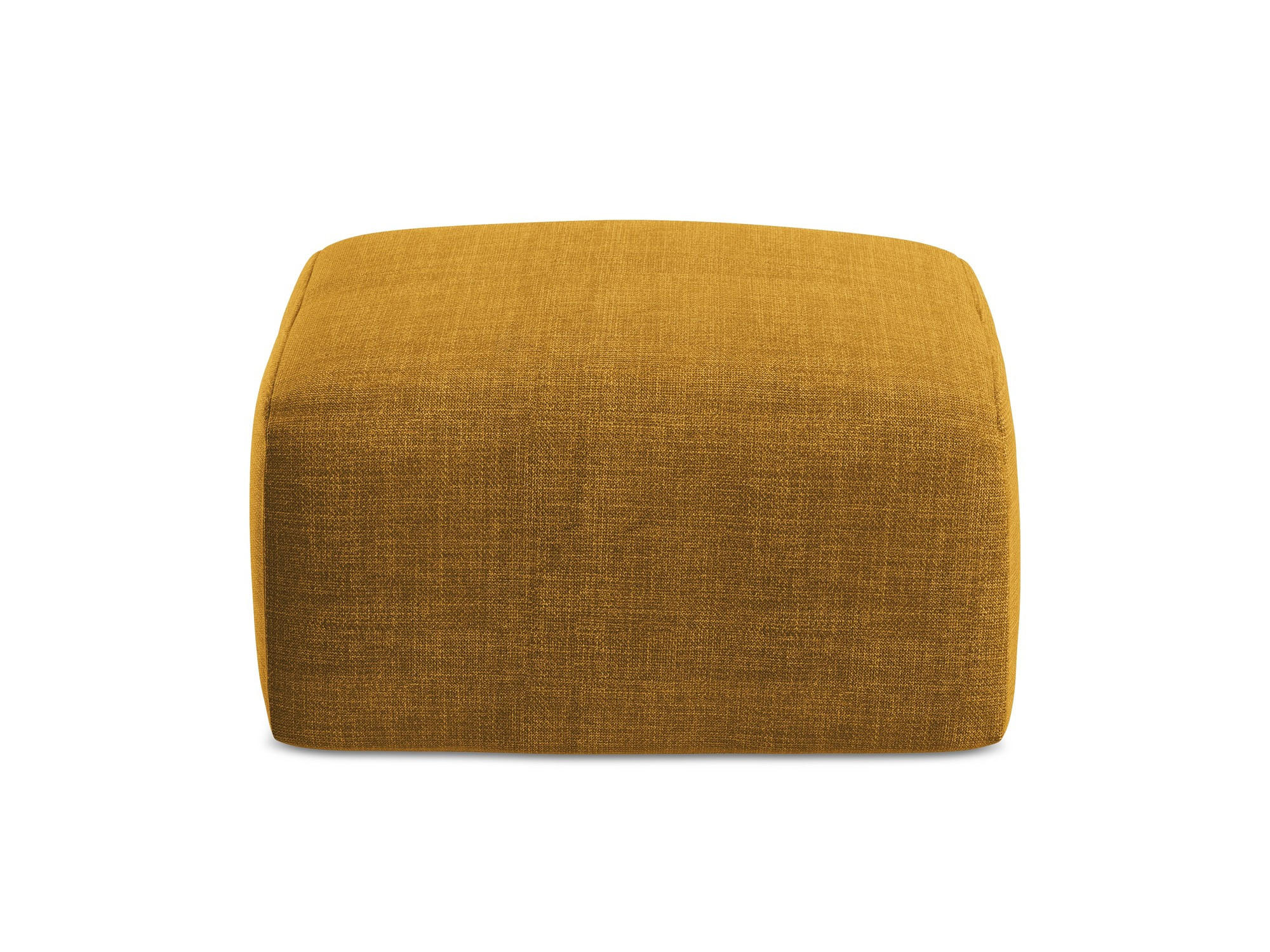 POUF Strukturstoff Gelb - Currygelb/Schwarz, Holzwerkstoff/Kunststoff (65/40/65cm) - Makamii