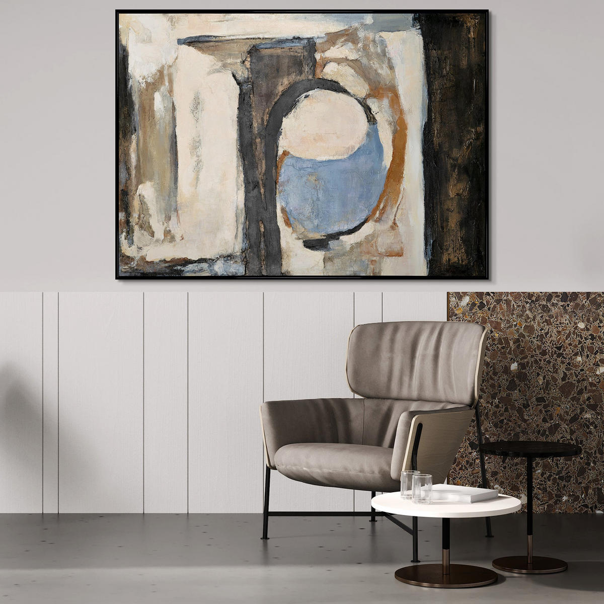 GEMÄLDE Geometrische Farben II Schattenfugenrahmen Schwarz 180x120 cm - Schwarz, Holz (180/120cm) - YS-art gallery