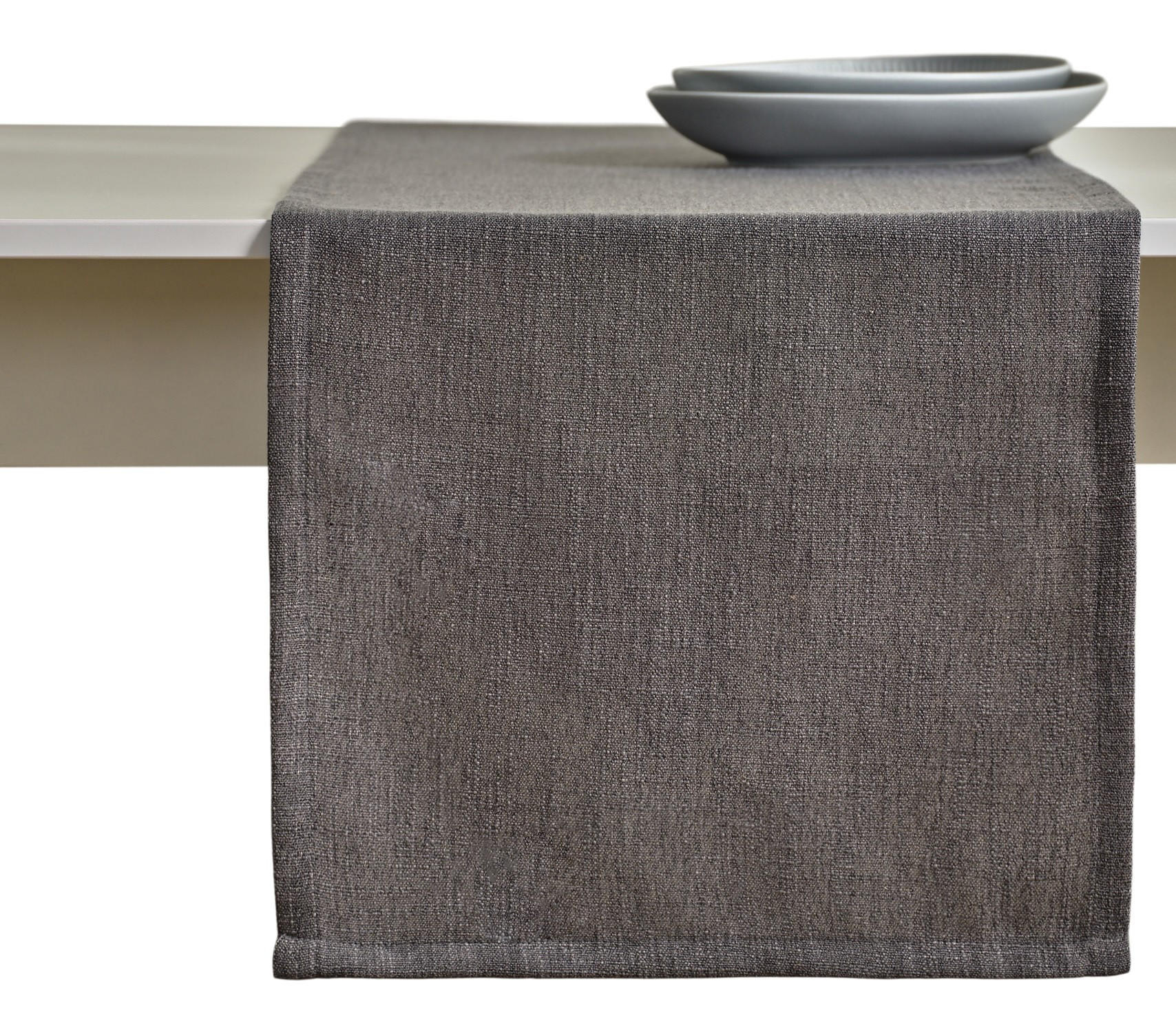 TISCHLÄUFER Clifden - Grau, Textil (180/40/1cm) - home&you