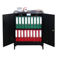 AKTENSCHRANK Elephant 2 Ebenen Schwarz 90x80x40cm - Schwarz, Metall (80/90/40cm) - PROREGAL