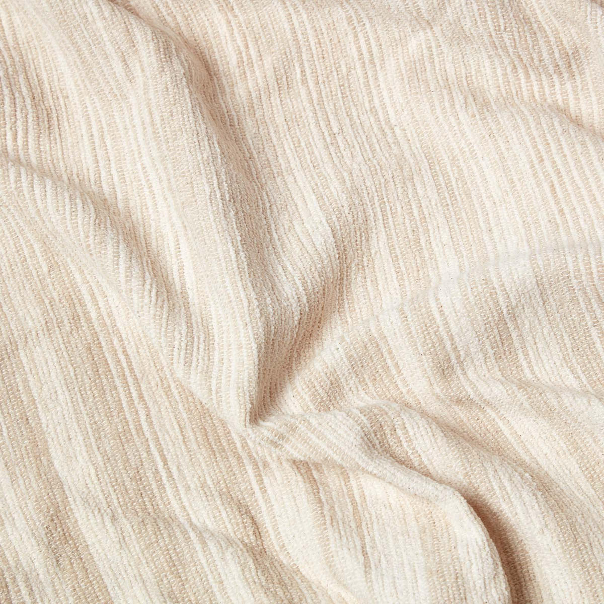 WOHNDECKE Chenille 150/200 cm, 100% Baumwolle gestreift - Beige, Textil (150/200cm) - Homescapes