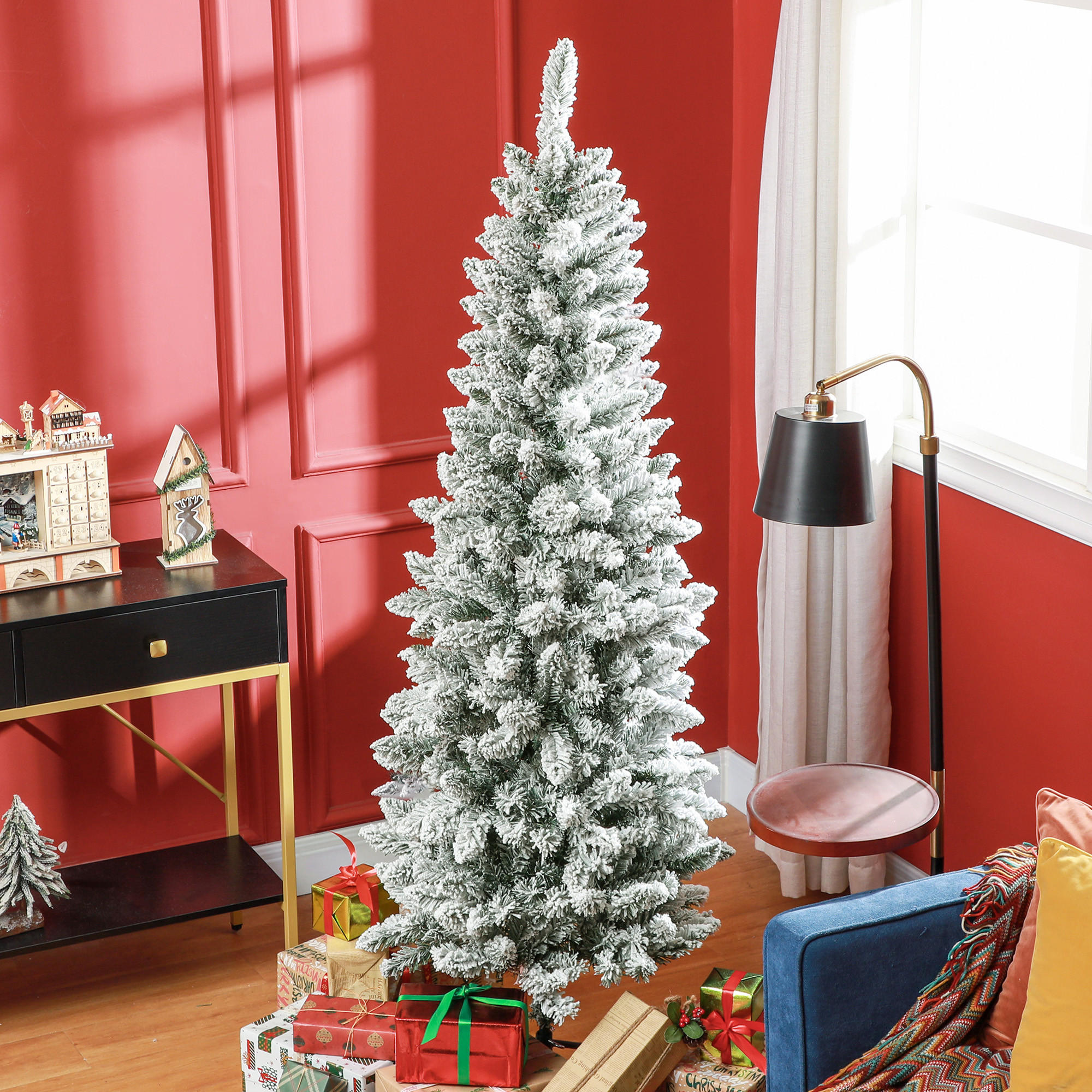 KÜNSTLICHER Weihnachtsbaum, 183 cm Christbaum mit 479 Spitzen für Weihnachten - Grün, Kunststoff/Metall (183cm) - HOMCOM