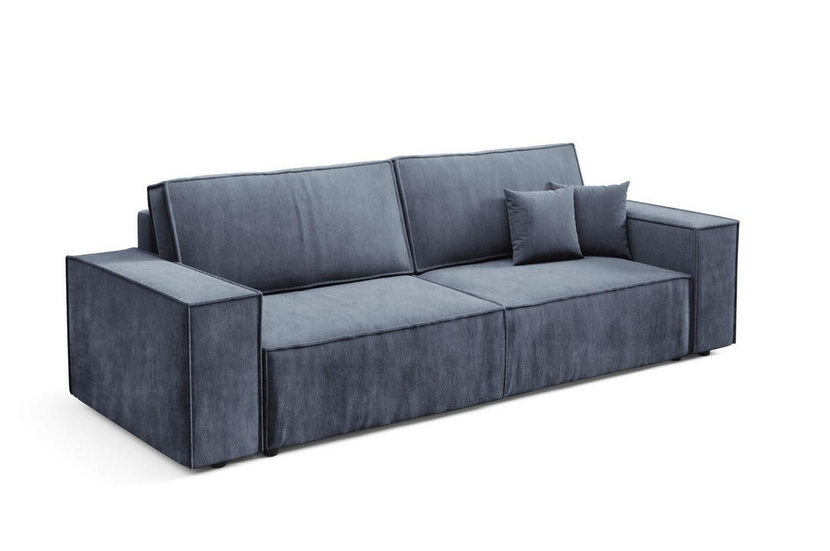 SCHLAFSOFA mit Bettkasten Hellblau - Anthrazit, Textil (255/88/102cm) - Furnisell
