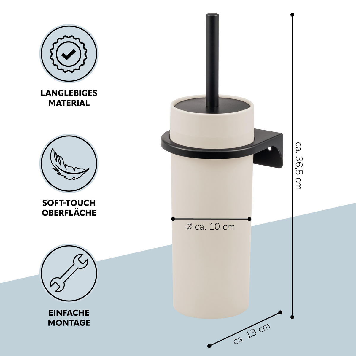 WC-GARNITUR SAVONA, beige, Kunststoff - Beige, Kunststoff (12/36.5/13cm) - bremermann