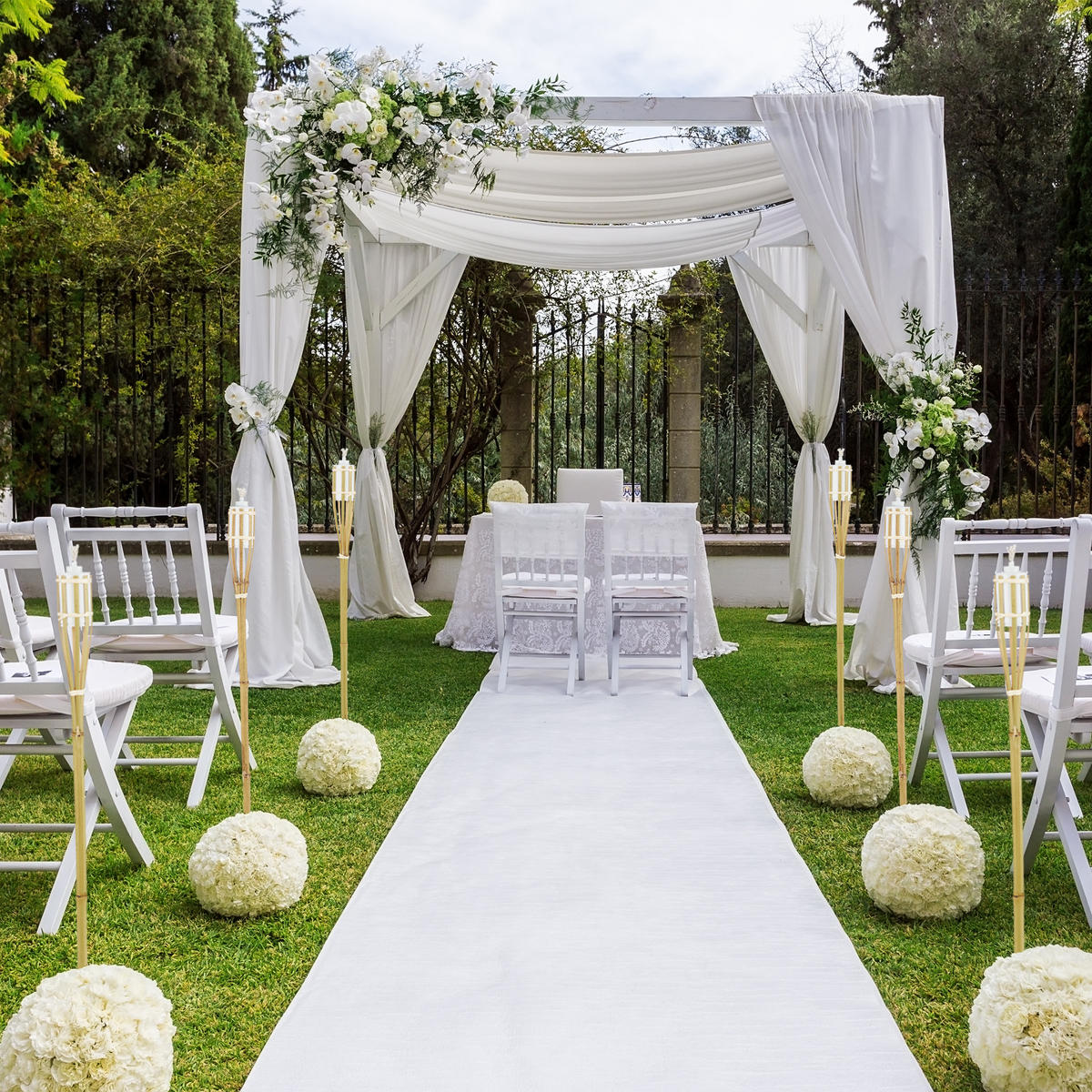 10XGARTENFACKEL - Hellbraun, Holz/Metall (90cm) - Relaxdays