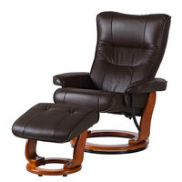 RELAXSESSEL - Kunstleder - Braun, Leder/Holz (82/105/84cm) - home24