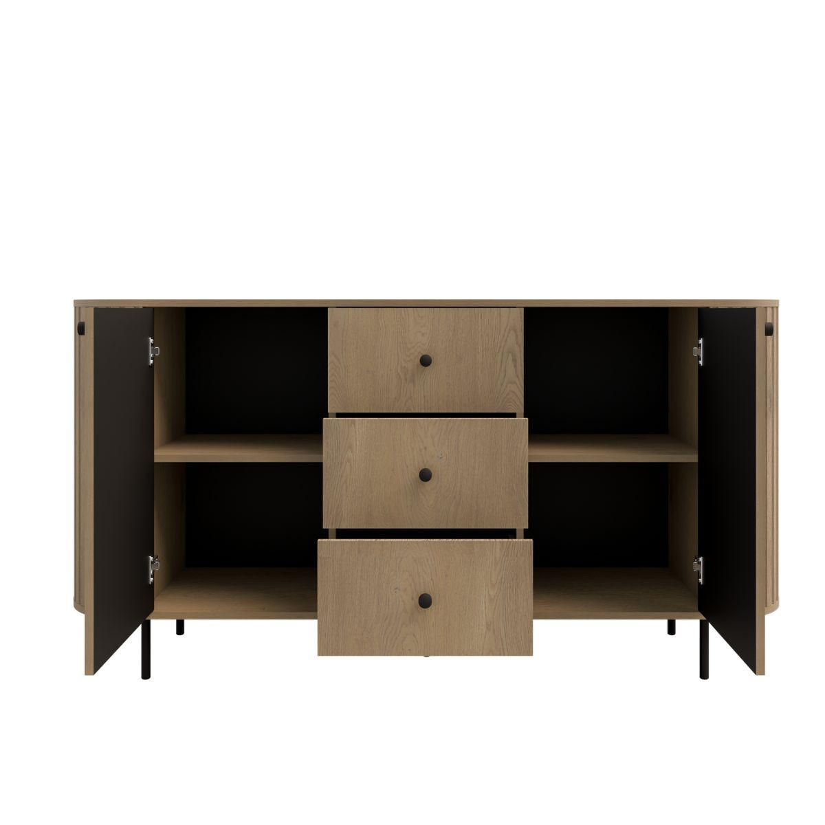 KOMMODE mit Schubladen eiche cremona OVI - Braun, Holzwerkstoff (165/85/42cm) - Compleo24