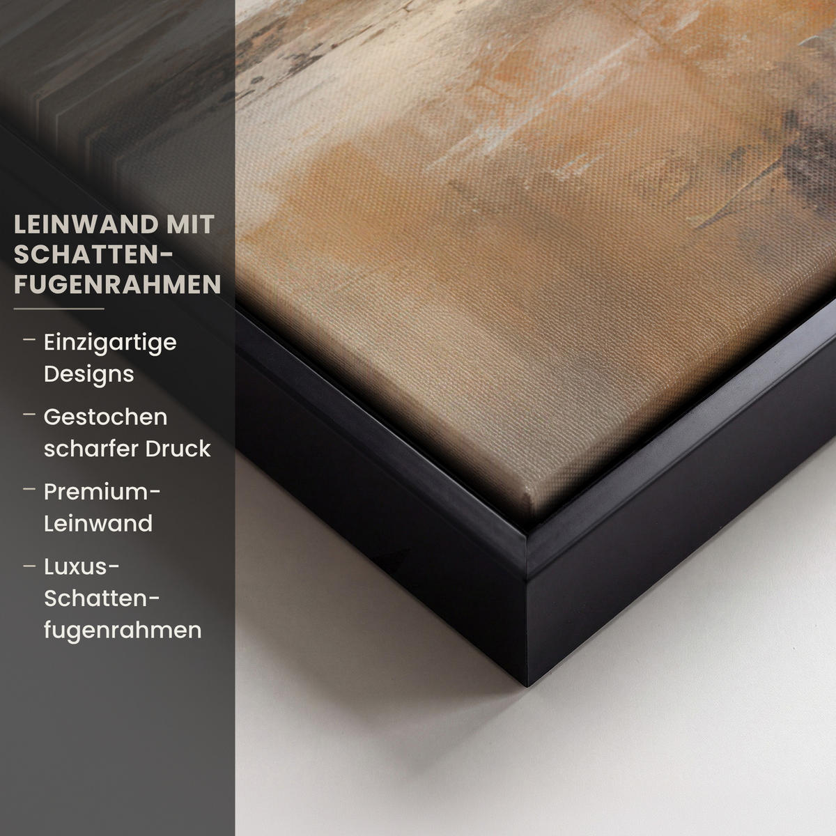 LEINWAND Bilder mit Rahmen - Kunst - Industriell - Grau - Braun - Abstrakt - 80x60 - Sandfarben, Textil (80/60cm) - MuchoWow