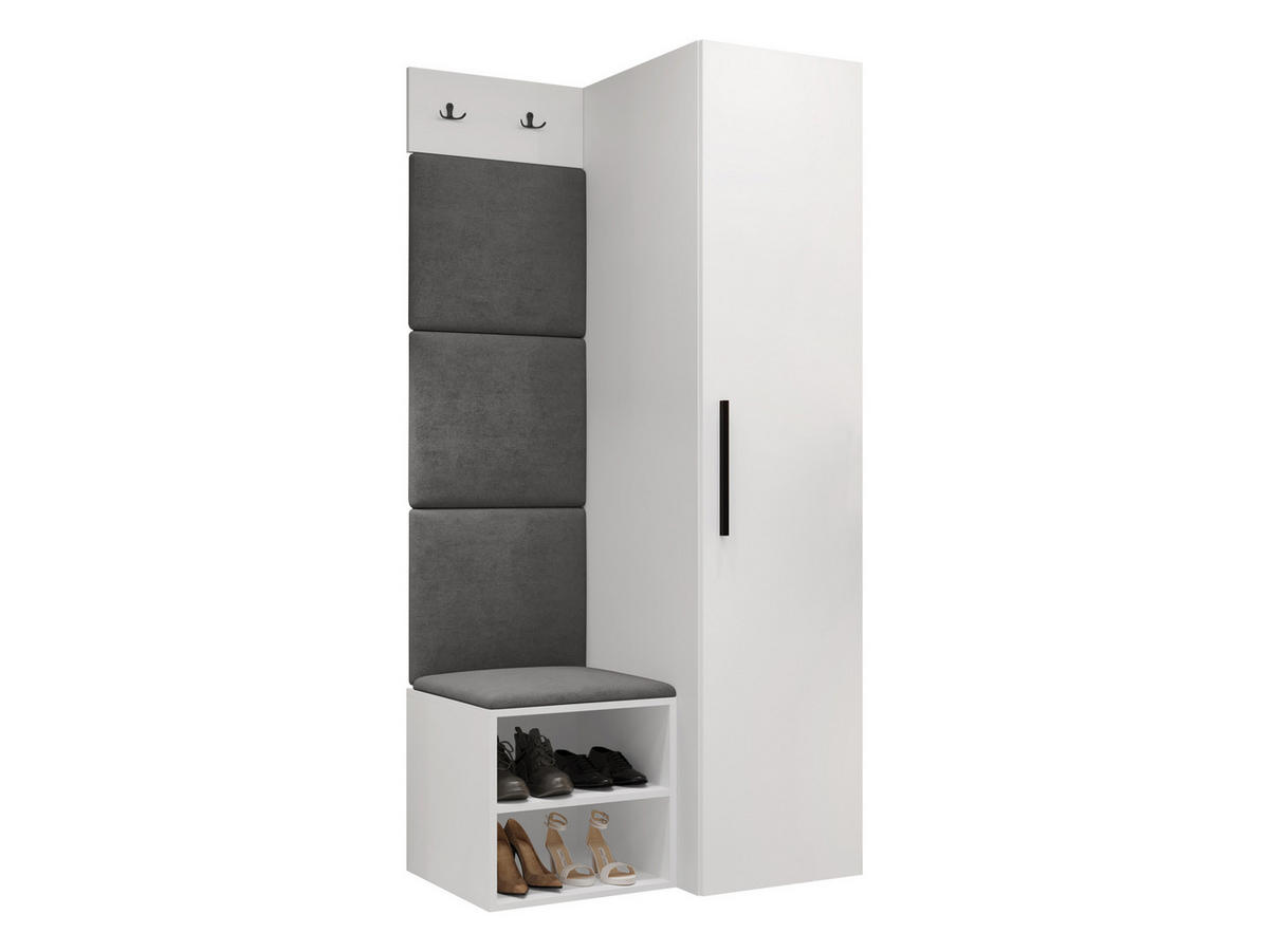 GARDEROBEN-SET Medi III - Schwarz/Weiß, Holzwerkstoff/Kunststoff (40/191/50cm) - MIRJAN24
