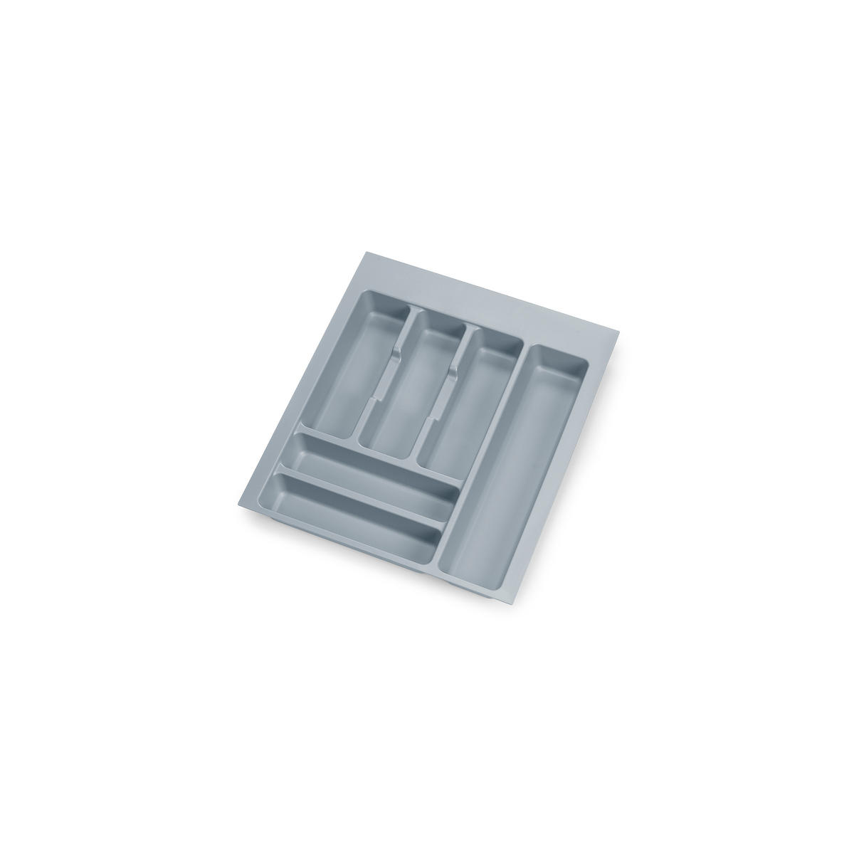 BESTECKEINSATZ Optima für Universalschublade, Modul 450mm, Kunststoff, Grau - Grau, Kunststoff (52/5/40cm) - EMUCA