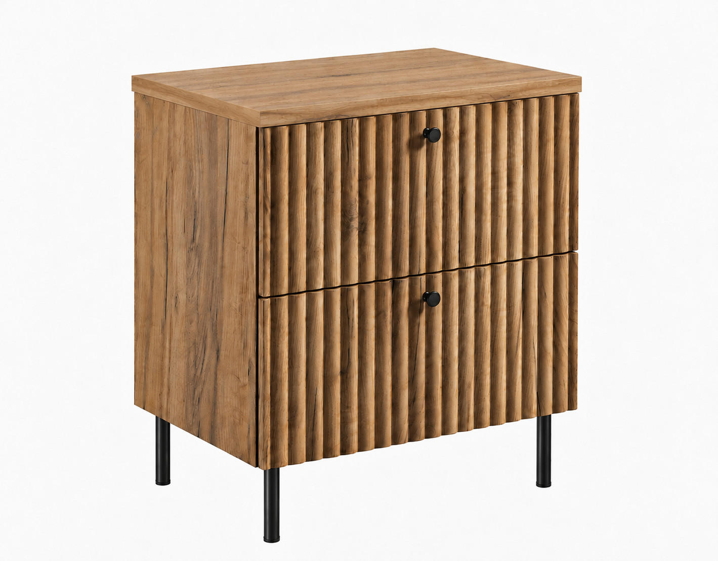 BADEZIMMERSCHRANK: Craft Eiche Gold / Platte Craft-Eiche / Griffe Schwarz / Beine Schwarz, 60 x 44,4 x 73,6 cm - Eichefarben/Schwarz, Holzwerkstoff (60/73.6/44.4cm) - 3XE LIVING