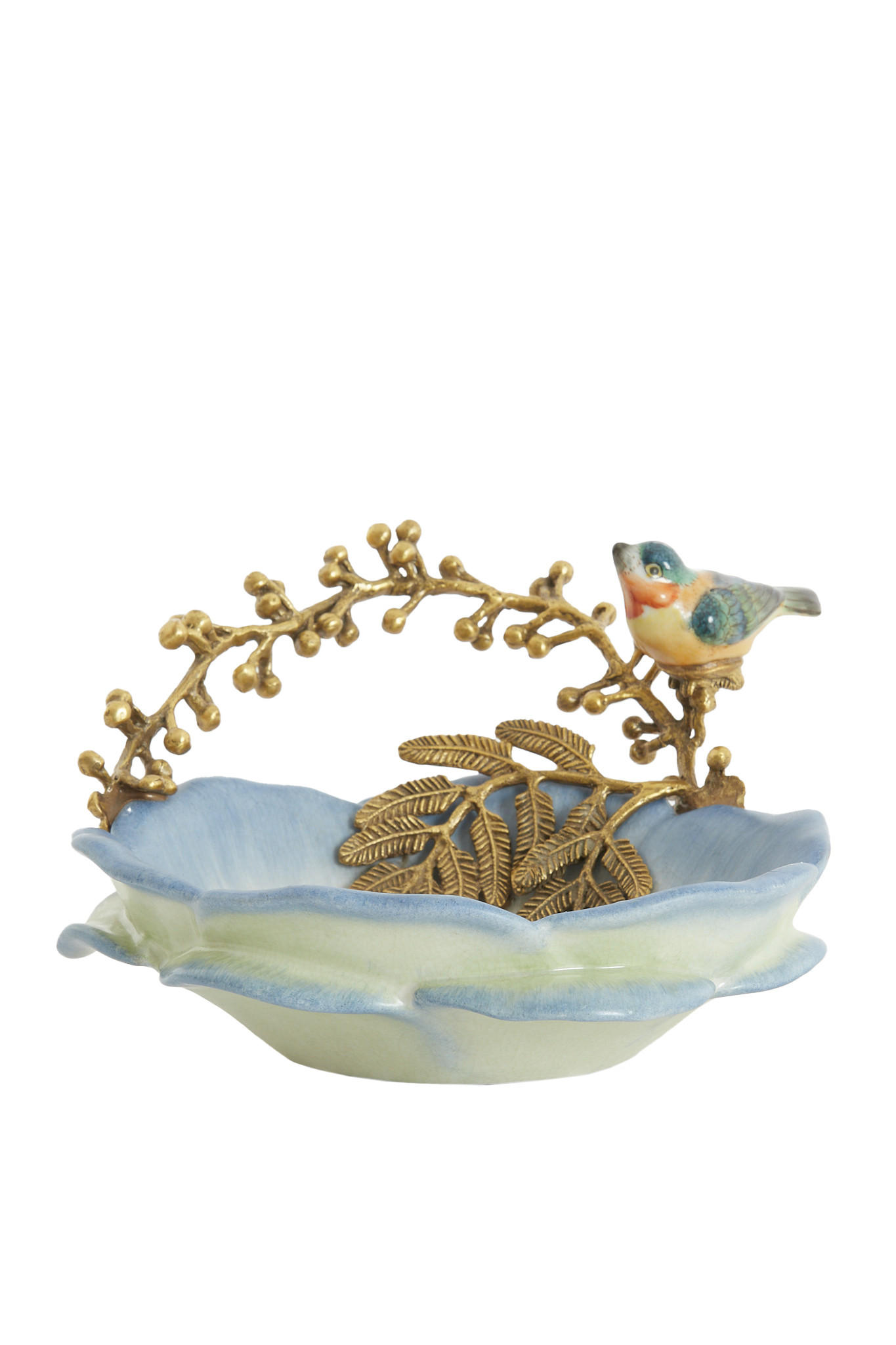 SCHALE Bird Blau 26.5/20/14 cm - Blau, Keramik (14cm) - Light & Living