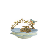 SCHALE Bird Blau 26.5/20/14 cm - Blau, Keramik (14cm) - Light & Living