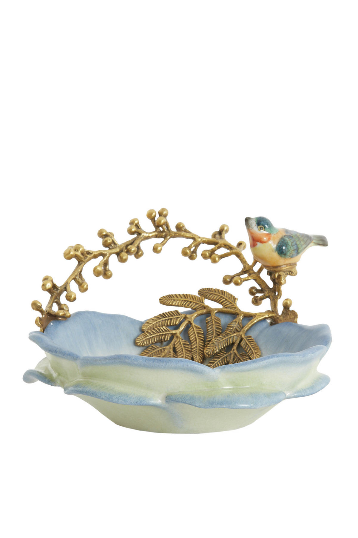 SCHALE Bird Blau 26.5/20/14 cm - Blau, Keramik (14cm) - Light & Living