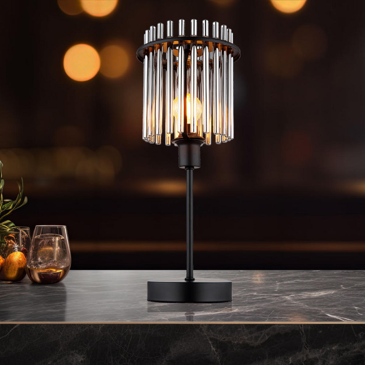 LED TISCHLEUCHTE Gorley Metall Grau - Grau, Glas (15/15/37.5cm) - Globo Lighting