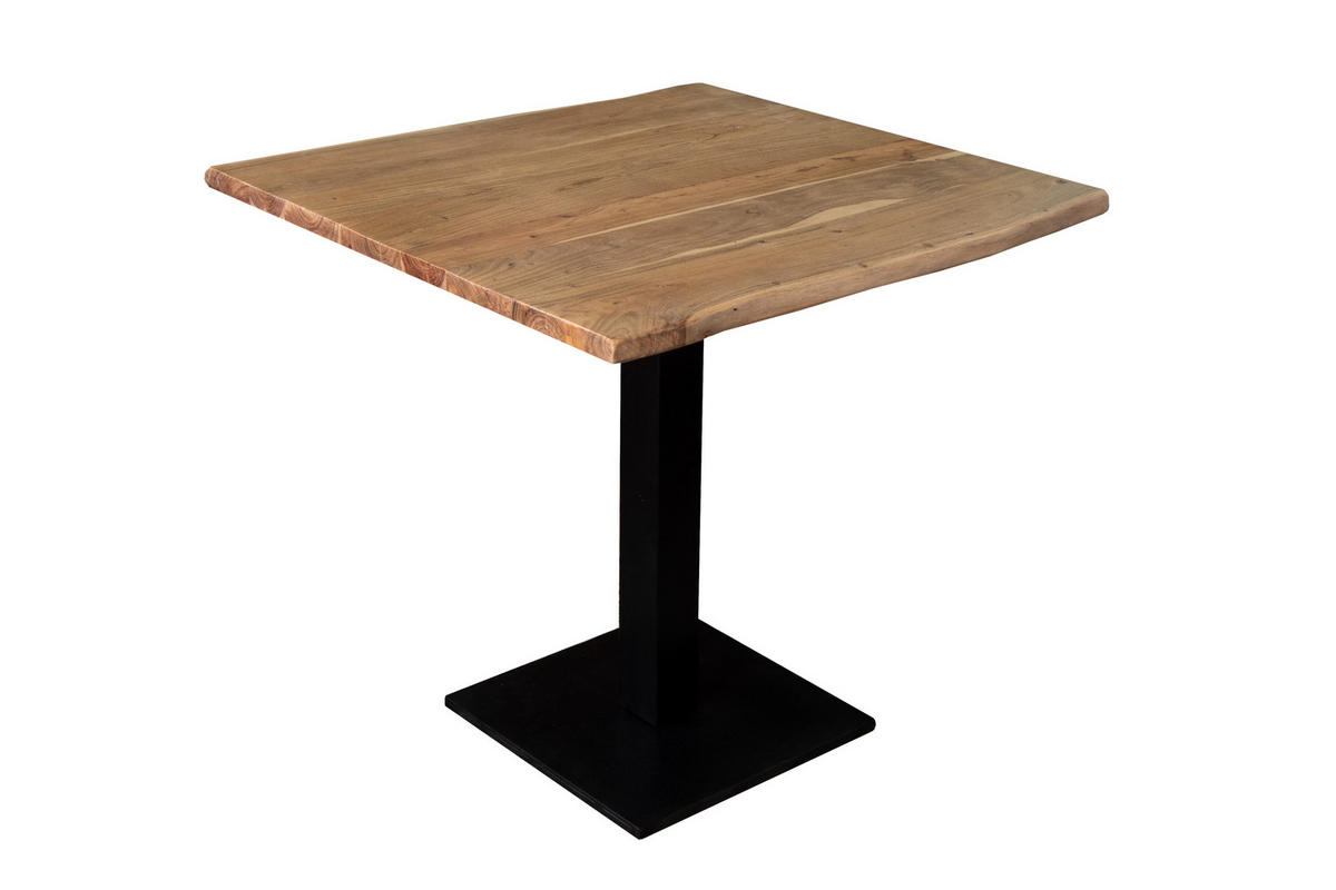BISTROTISCH IRIS - Beige/Schwarz, Holz/Metall (70/70/76cm) - SAM