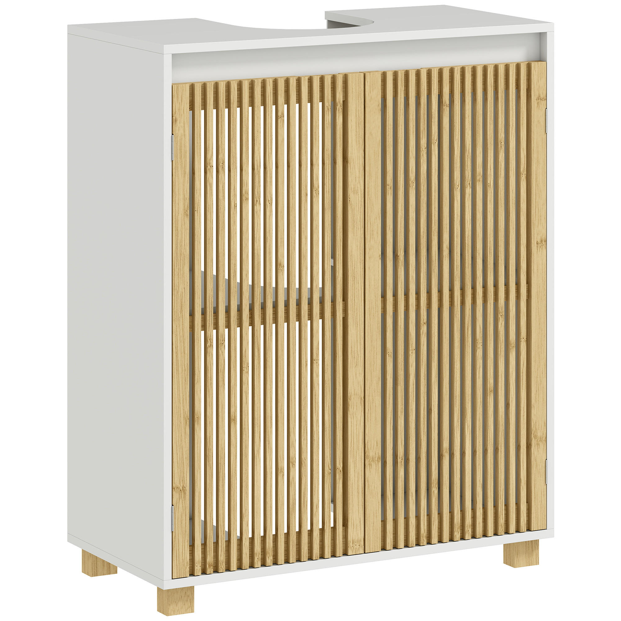 WASCHBECKENUNTERSCHRANK DE-15913 2 Bambus-Lamellentüren Naturholz - Naturfarben, Holzwerkstoff (60/75/30cm) - ComfortXL