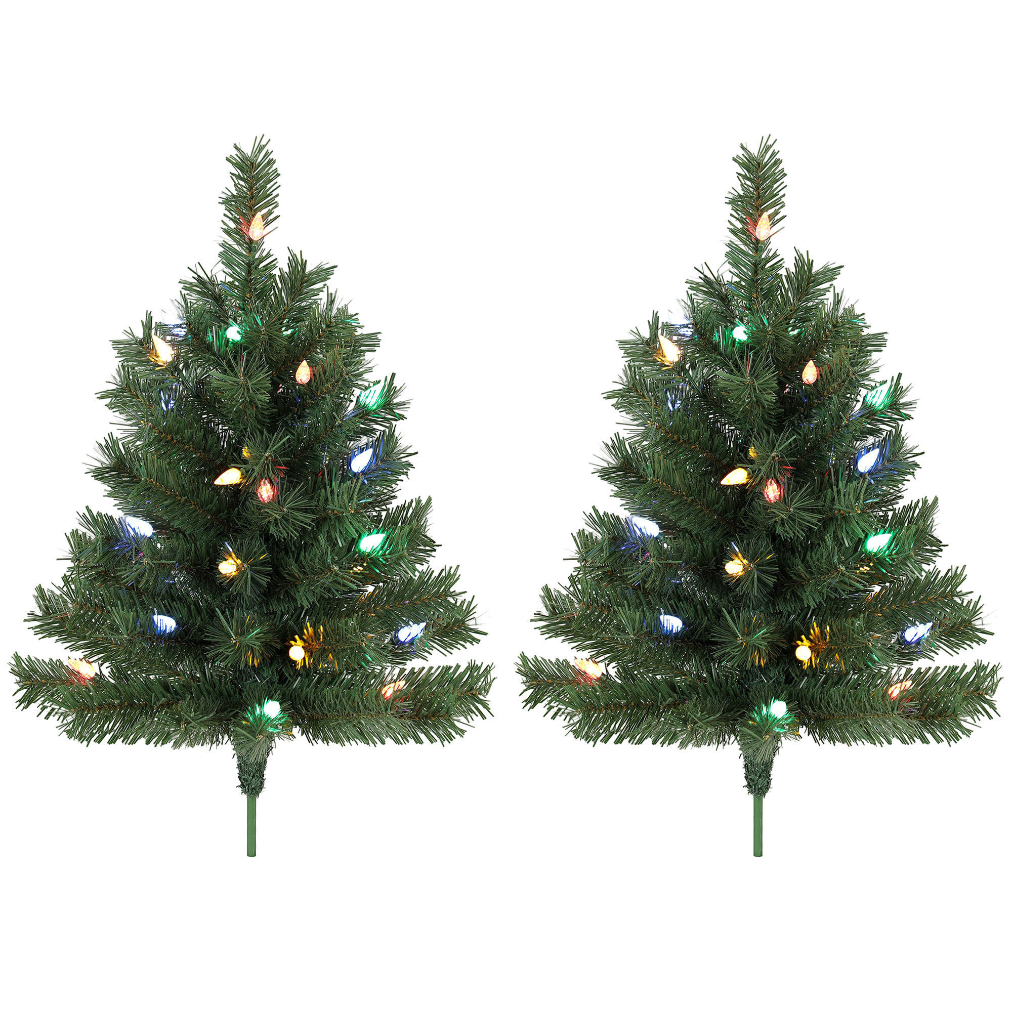 WEIHNACHTSBAUM 2er Set PVC Metall Grün - Grün, Kunststoff (60cm) - HOMCOM