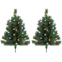 WEIHNACHTSBAUM 2er Set PVC Metall Grün - Grün, Kunststoff (60cm) - HOMCOM