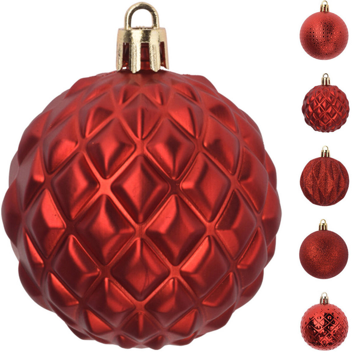 WEIHNACHTSKUGELN 6 cm 35 Stk. - Rot, Kunststoff (16/36/16cm) - Home Styling Collection