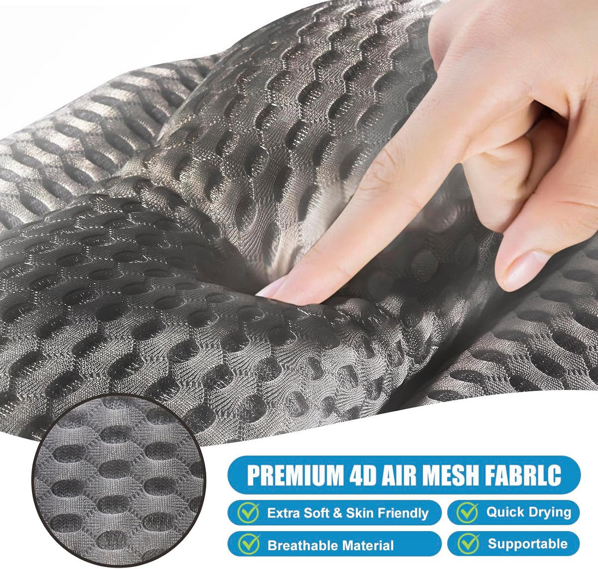 BADEKISSEN – 40 x 42 x 6 cm – Weiß - Grau, Textil (40/42cm)