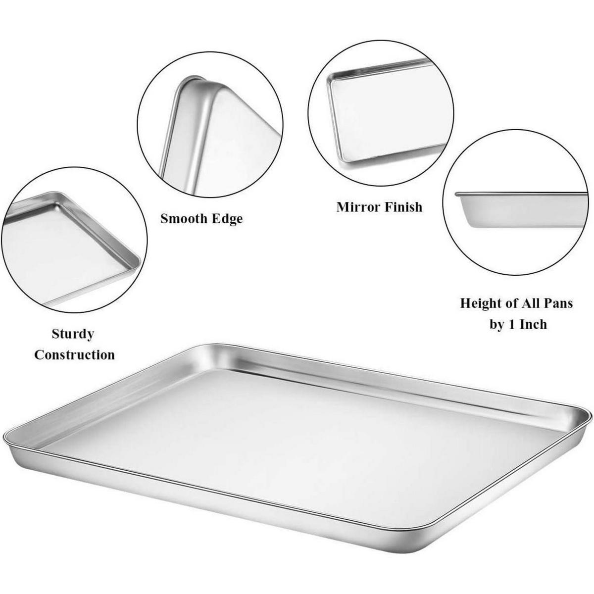 BACKBLECH 2er Set Edelstahl 30.5 x 25.4 x 2.5 cm - Silberfarben, Metall (25.4/2.5/30.5cm)
