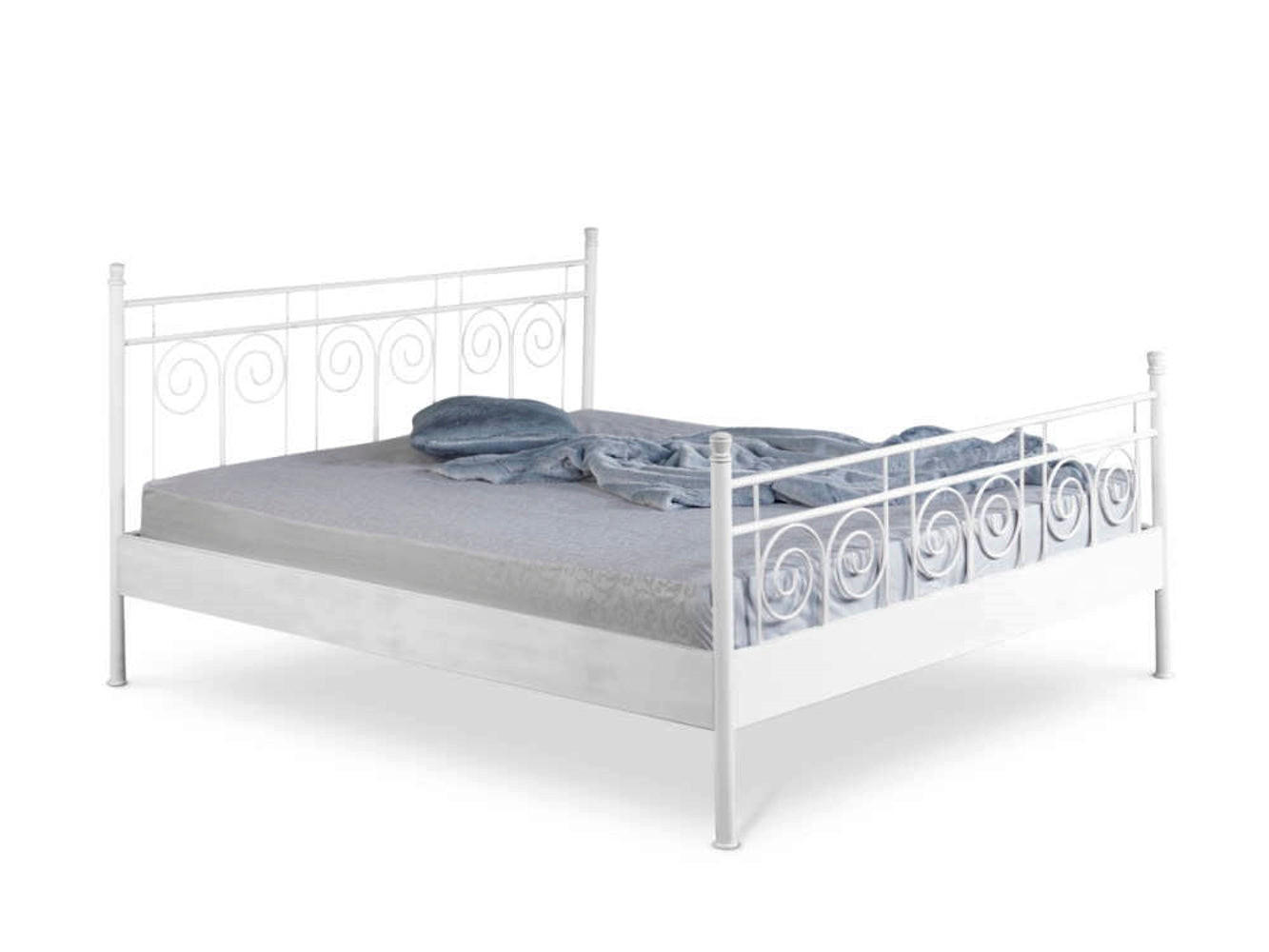 METALLBETT Sara / 120 x 200 cm / weiss - Weiß, Metall (120/200cm) - BED BOX