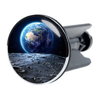 WASCHBECKENSTÖPSEL Earth - Blau, Kunststoff/Metall (4/7/7cm) - Sanilo