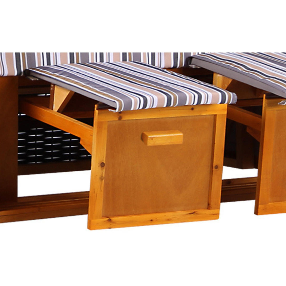 STRANDKORB Ostsee 2-Sitzer PE schwarz - Schwarz/Braun, Metall (120/160/80cm) - Mr. Deko