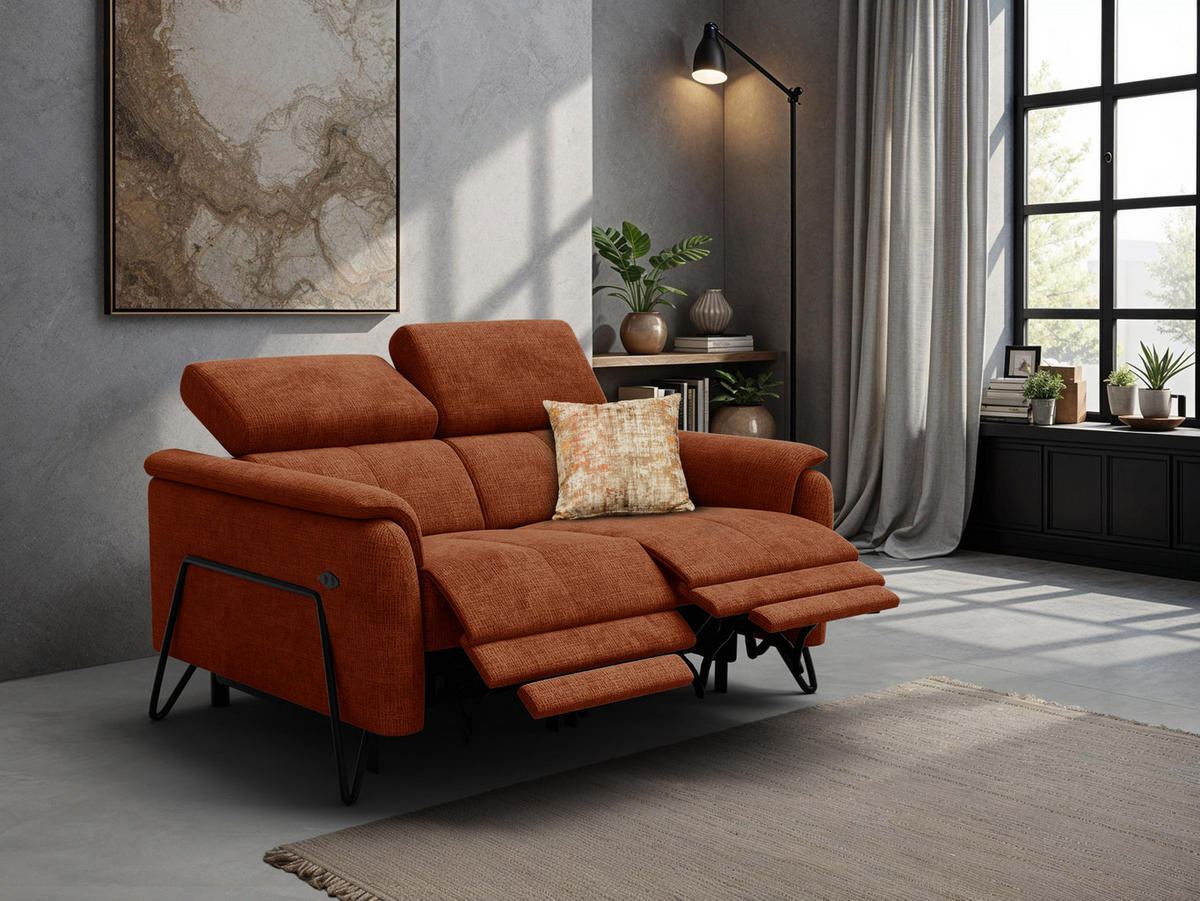 RELAXSOFA RODEN 2-Sitzer, rostrot - Orange, Holz/Textil (152/82/103cm) - Courtois Laville