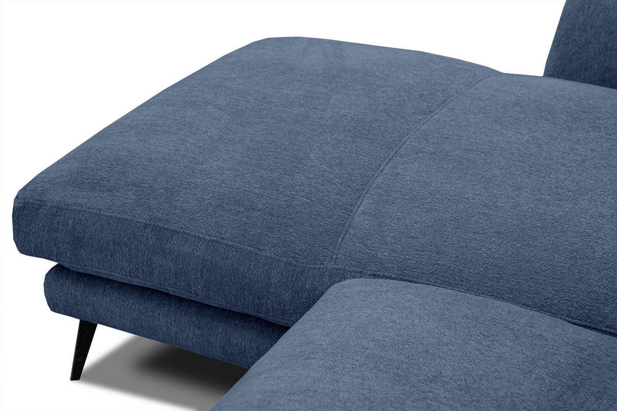 ECKSOFA WINTER 4-Sitzer, dunkelblau - Schwarz/Dunkelblau, Holzwerkstoff/Textil (158/269cm) - Courtois Laville