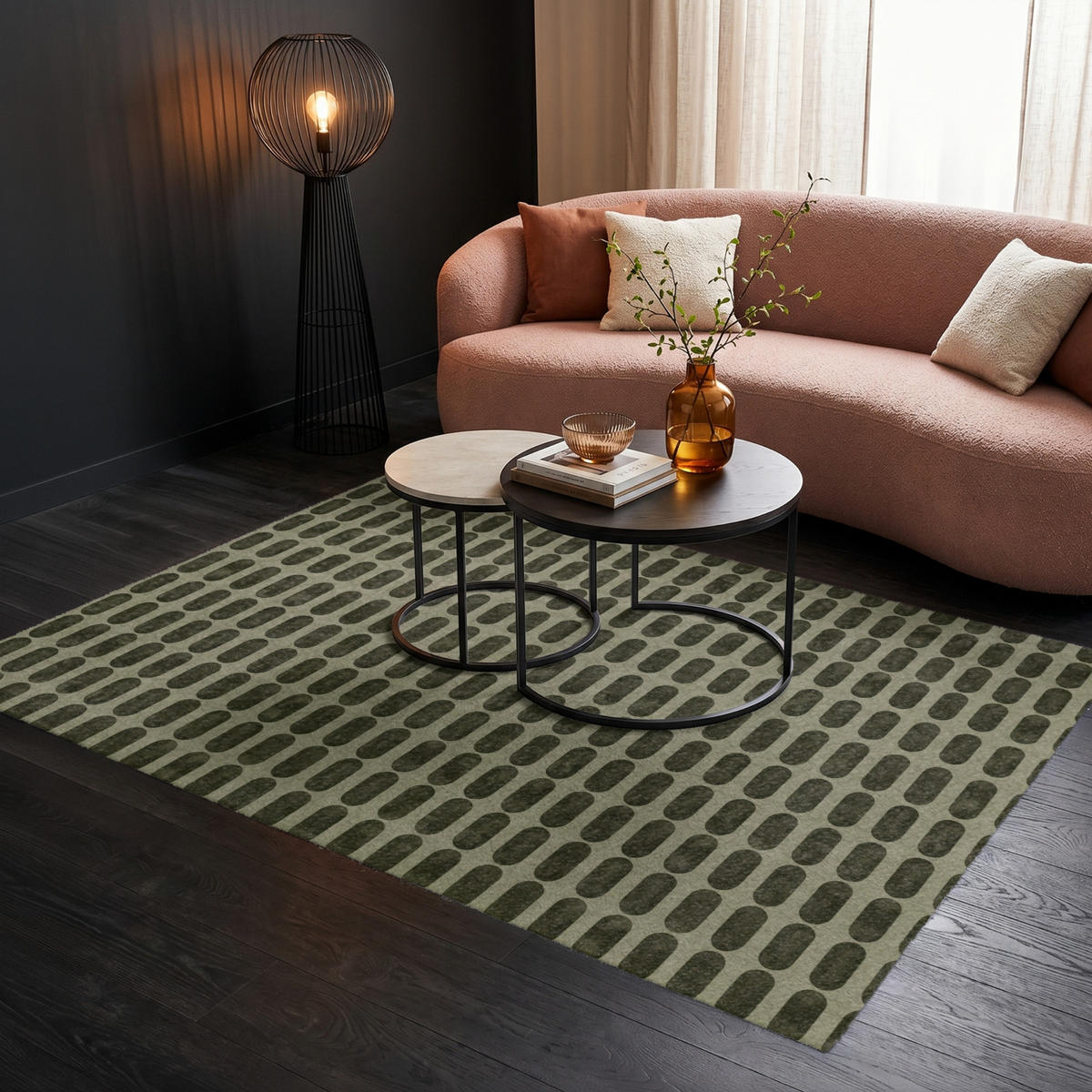 KOBERCE - Rytmické - Impact - Zelené - 200x140 cm - olivovozelená, textil/plast (200/0.4cm) - OnlyWow