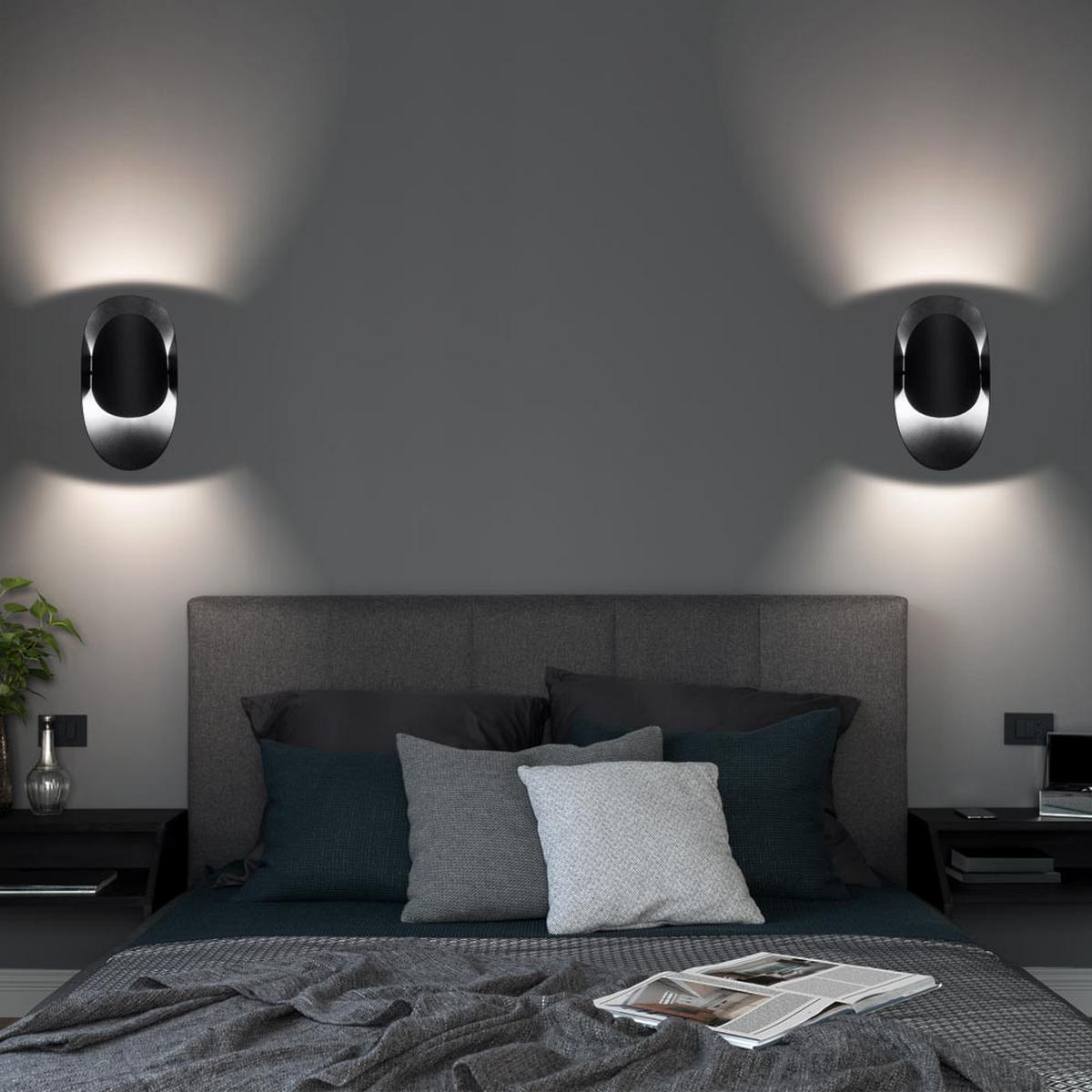 WANDLEUCHTE Stahl Schwarz TEAR - Schwarz, Metall (10/30/13cm)