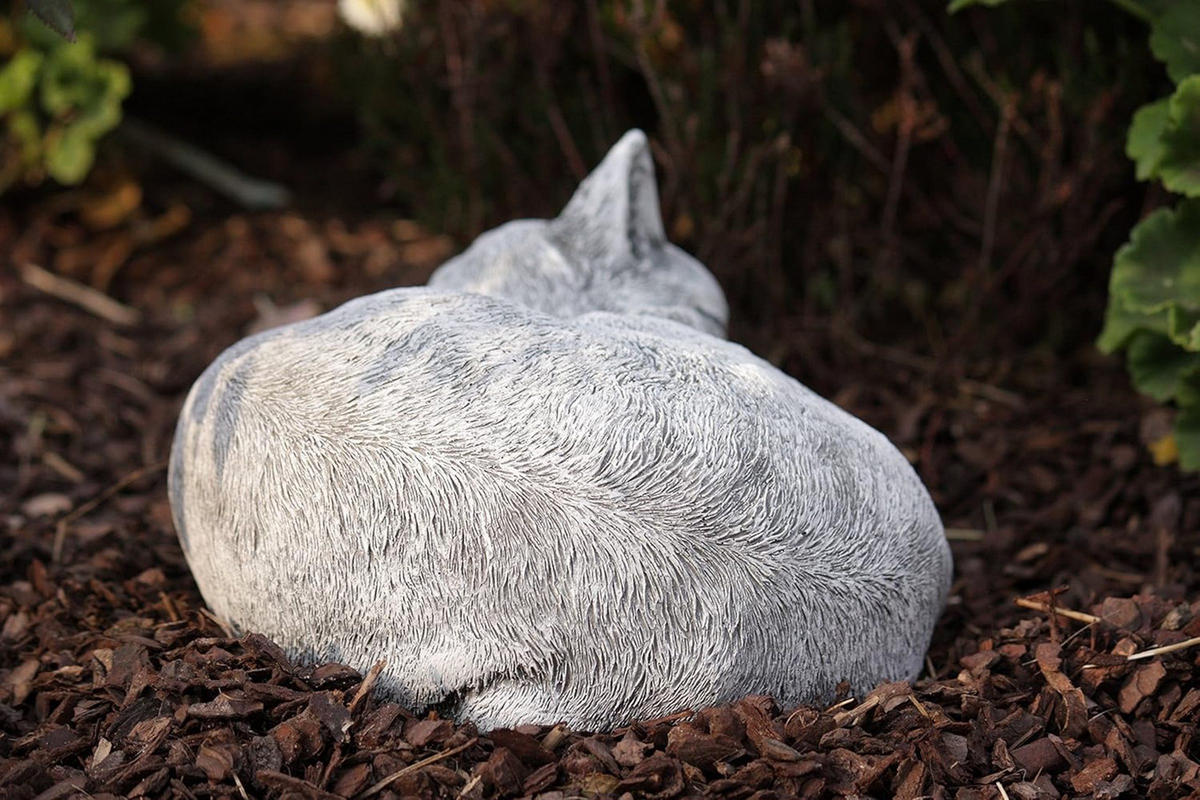 STEINFIGUR Katze Klara schlafend Frostfest massiver Steinguss - Grau, Stein (30/15/28cm) - stoneandstyle