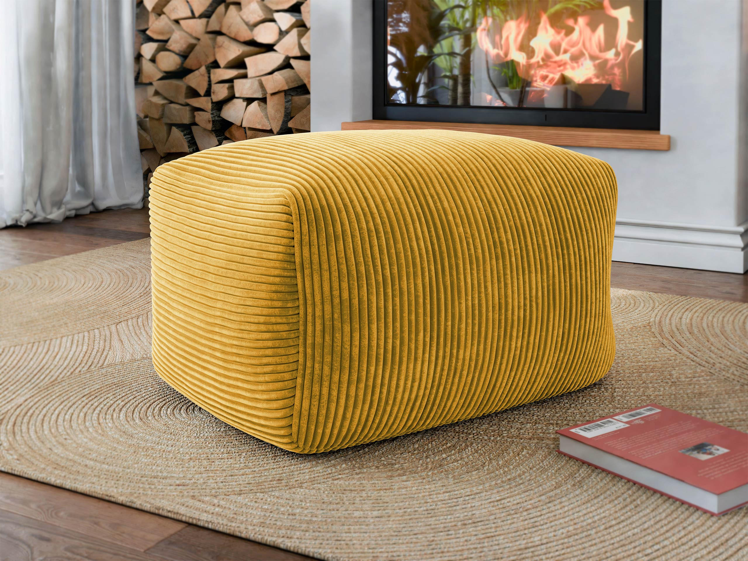 SITZSACK Easy Cord - Gelb, Textil (60/40/70cm) - MIRJAN24