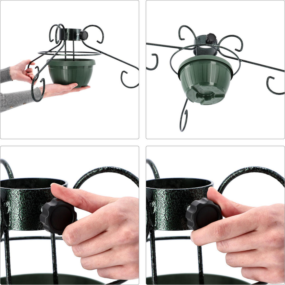 KADAX Weihnachtsbaumständer 2 m Weihnachtsbaumständer aus Metall mit Schale - Grün, Kunststoff/Metall (22.5cm) - KADAX