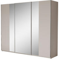 SCHWEBETÜRENSCHRANK Perla mit 2 Türen und Spiegel, 250 cm, Sandbeige - Sandfarben, Holzwerkstoff (250/210/65cm) - Beautysofa