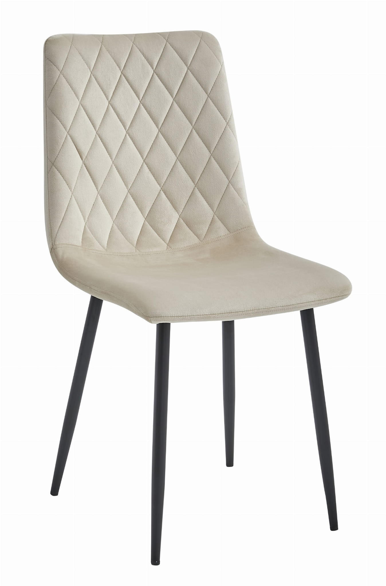 STUHL SCANNO 1 Stück, Beige, mit Samtstoff gepolstert - Beige, Textil/Metall (45/89/53cm) - Komodee