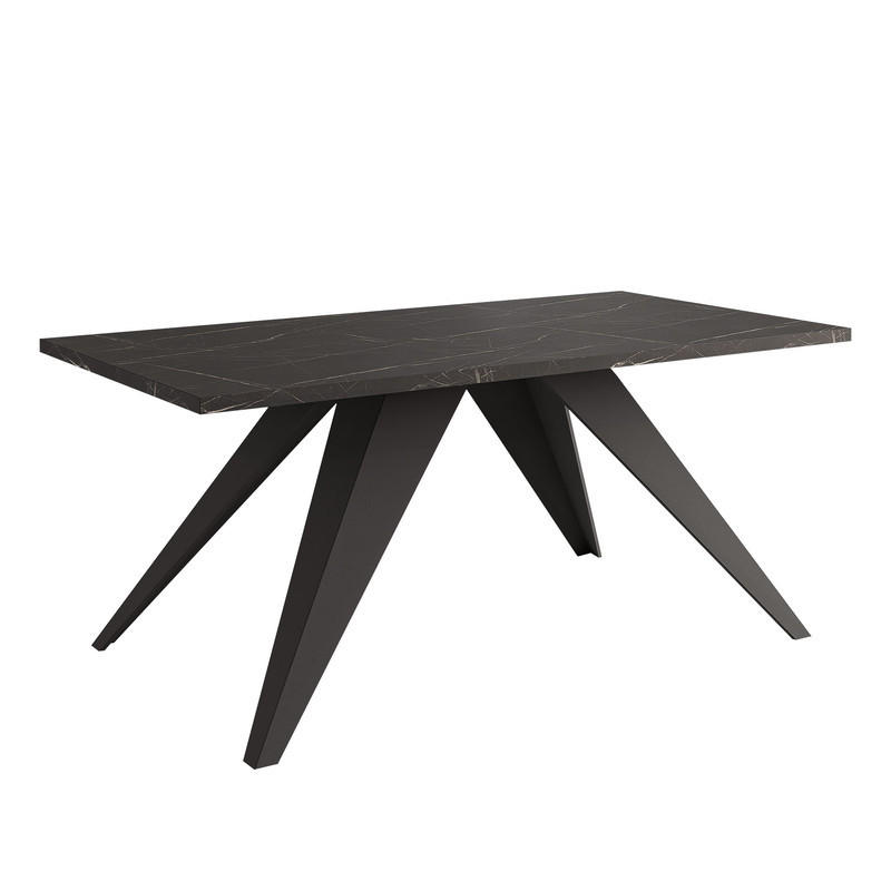 COUCHTISCH AIRA 120/60/48 cm Rechteckig, Schwarz/Grigia Pietra (Steingrau) - Schwarz/Grau, Metall (60/120/48cm) - Idohome