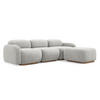 ECKSOFA Beidseitig Bouclé Stoff Grau - Silberfarben/Braun, Holz/Textil (270/190cm) - Makamii